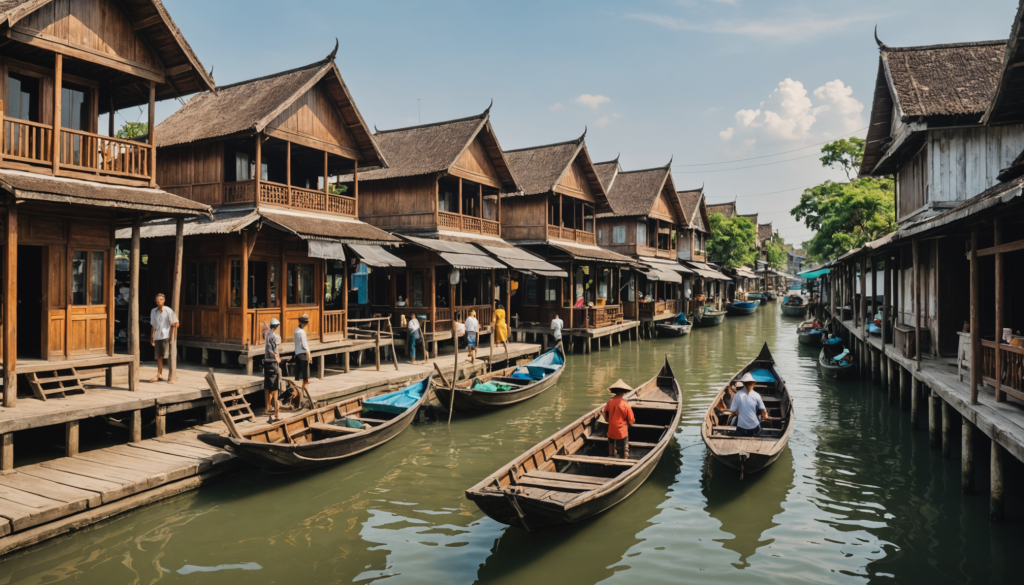 découvrez l'effervescence des marchés flottants, explorez les klongs pittoresques et profitez de balades actives lors d'une aventure urbaine inoubliable au cœur de la ville.