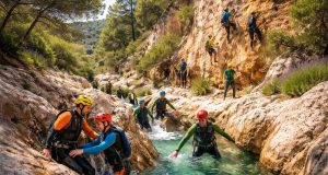 Activités outdoor pour entreprises en Provence avec canyoning et escalade team building