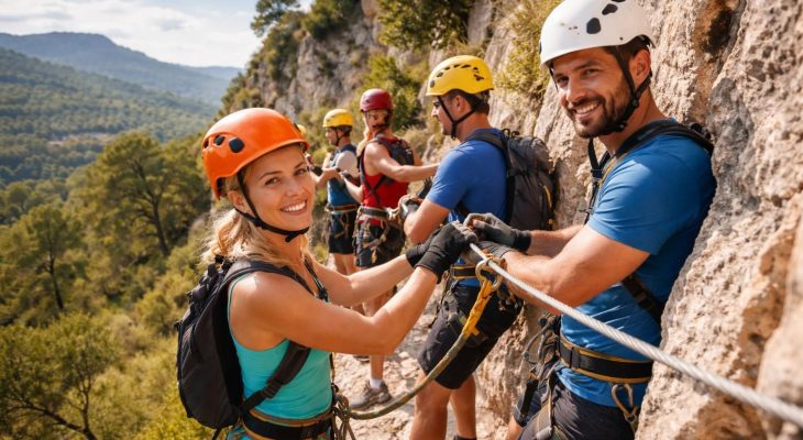 Activités outdoor professionnelles pour team building et séminaires en Provence avec Via Ferrata