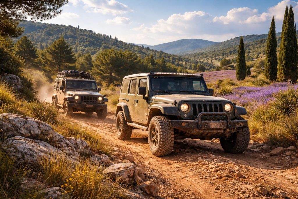 Circuits aventure en Provence avec Jeep Wrangler et Land Rover Defender tout-terrain