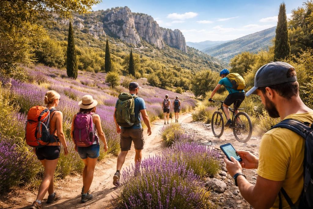 Promouvoir vos activités outdoor en Provence avec Outdooractive, AllTrails et Komoot pour le tourisme aventure